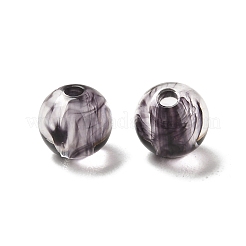 ジェイド風アクリルビーズ  ラウンド  ブラック  8mm  穴：1.8mm  約188個/50g&nbsp;X1-MACR-G066-01I
