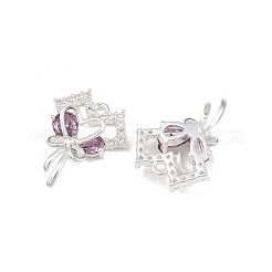 Brass Micro Pave Cubic Zirconia Pendants&nbsp;KK-K407-27S-03