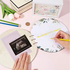 Round with Word Welcome Baby Wood Baby Shower Guest Book Alternatives for Boy or Girl&nbsp;DIY-WH20002-58A