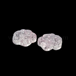 スプレー塗り透明ガラス・ビーズ  花  ミックスカラー  15x15x7mm  穴：1.4mm&nbsp;GLAA-D006-18