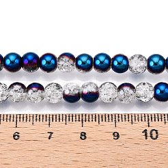 Electroplated Crackle Glass Beads Strands&nbsp;EGLA-N014-6mm-05