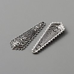 合金のチベット風チャーム  太陽のある四角形  アンティークシルバー  46.5x16.5x3.5mm  穴：1.2mm&nbsp;TIBEP-WH0002-36
