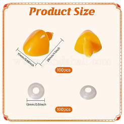 三角形のプラスチック製のアヒルの人形の口  スペーサー付き  ダークオレンジ  28x17x6mm&nbsp;KY-WH0046-143