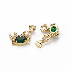 Brass Micro Pave Green Cubic Zirconia Pendants&nbsp;ZIRC-N039-195-NF