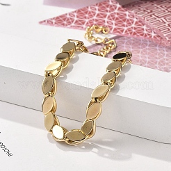 304 Stainless Steel Oval Link Chain Bracelets for Women&nbsp;BJEW-F488-18G