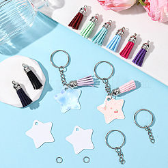 DIY Blank Double-sided Heat Transfer Aluminium Pendant Keychain Making Kits&nbsp;DIY-SP0005-26B