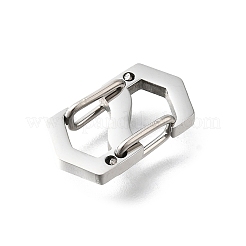 304ステンレススチールキーチェーン留め具  ステンレス鋼色  16x9x2mm  穴：5x5mm&nbsp;STAS-U051-01B-P