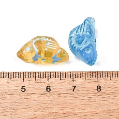 手作りのランプワークビーズをペイント  鳥  ミックスカラー  11~12.5x21~22x10.5~11.5mm  穴：0.9~1.2mm&nbsp;FIND-C076-09