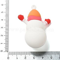 クリスマステーマのPVCペンダント  雪だるま  56x42x23.5mm  穴：2mm&nbsp;KY-P019-02B