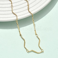 304 Stainless Steel Wave Bar Link Chain Necklaces&nbsp;NJEW-D299-01G