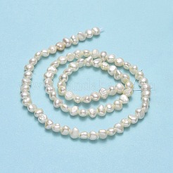 天然養殖淡水パールビーズ連売り  研磨両側  リネン  4.5~5x4.5~5x3.5mm  穴：0.6mm  約79~82個/連  14.17~14.29''（36~36.3センチメートル）&nbsp;PEAR-A005-05F-01