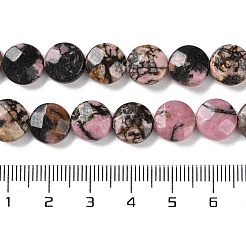 天然石ロードナイトビーズ連売り  ファセットコインビーズ  フラットラウンド  10~10.5x4.5~5.5mm  穴：1.2mm  約20個/連  7.80インチ（19.8cm）&nbsp;G-K357-B11-01