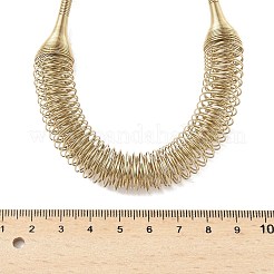 304ステンレススチール製不規則ツイストチェーンスパイラルビブネックレス女性用  18KGP本金メッキ  18.27インチ（46.4cm）&nbsp;NJEW-B127-01G-02