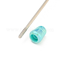 UVメッキプラスチックボールペン  ビーズペン  ジュエリービーズ付きDIYパーソナライズペン用  シアン  150x12mm&nbsp;AJEW-C038-03H