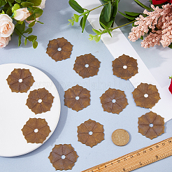 真鍮ハンドルワッシャー12個  花  家具用金具  アンティークブロンズ  45x39.5x1mm  穴：6mm&nbsp;DIY-FH0010-54B-AB