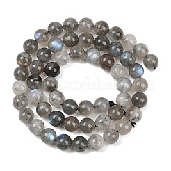天然石ラブラドライトビーズ連売り  ラウンド  7~7.5mm  穴：1.2mm  約55~56個/連  15.35''~15.55''（39~39.5センチメートル）&nbsp;G-Z133-A01-7mm-02