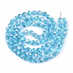Electroplate Transparent Glass Beads Strands&nbsp;X-EGLA-T019-06G