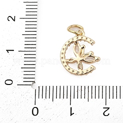 Brass Micro Pave Cubic Zirconia Charms&nbsp;KK-Q096-15C-G
