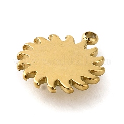 301ステンレススチールペンダント  ラインストーン付き  ゴールドカラー  太陽  15x12.5x4mm  穴：1.5mm&nbsp;STAS-K266-02B-G