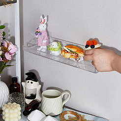 Rectangle Transparent Plastic Wall Hanger Holders with Baffle&nbsp;ODIS-WH0001-84