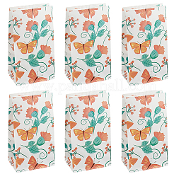 24Pcs Butterfly Printed Kraft Paper Food Storage Bags&nbsp;ABAG-SP0001-45