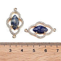 Natural Lapis Lazuli Faceted Connector Charms&nbsp;G-B081-01G-03