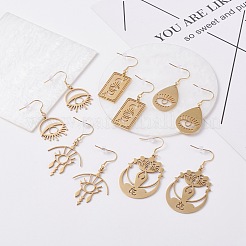 Chakra Theme Hollow Charm Dangle Earrings&nbsp;EJEW-JE04720