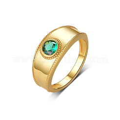 Brass Pave Green Cubic Zirconia Finger Rings&nbsp;YY7956-2