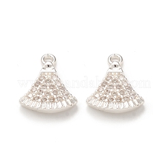 Brass Micro Pave Cubic Zirconia Charms&nbsp;KK-P228-38S