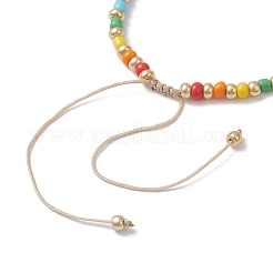 Rainbow Style Glass Seed Beads Braided Bead Bracelets for Women&nbsp;BJEW-JB10064