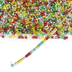 4色11/0個 クリスマス トーホー ラウンドシードビーズ  銀並ぶ  21 & 24b & 25c & 32  ミックスカラー  2.2mm  穴：0.8mm  約5555個/50g&nbsp;SEED-X0058-27