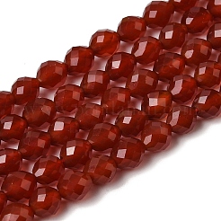 染色および加熱された天然カーネリアン ビーズ 連売り  多面カット  ライス  6~6.5x5~6mm  穴：1.2mm  約58~62個/連  14.57''~14.76''（37~37.5センチメートル）&nbsp;G-K376-F24-01