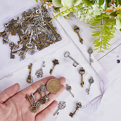 Diy キーホルダー メイキング ファインディング キット  合金スケルトンキーペンダントを含む  オーガンジー生地  伸縮性のある糸  ミックスカラー  160個/箱&nbsp;DIY-SC0023-30