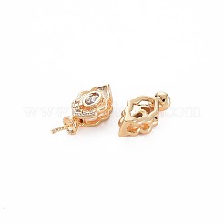Brass Micro Pave Clear Cubic Zirconia Peg Bails Pendants&nbsp;KK-S364-068