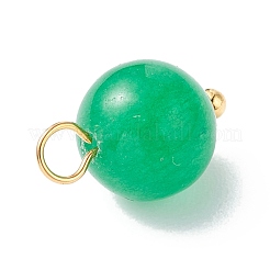 Dyed Natural White Jade Round Charms&nbsp;PALLOY-JF01147-01