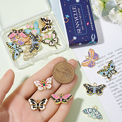 20Pcs 10 Styles Alloy Enamel Pendants&nbsp;FIND-SC0012-36