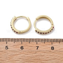 Brass Micro Pave Cubic Zirconia Huggie Hoop Earrings&nbsp;EJEW-L231-41G