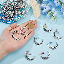 32Pcs 8 Colors Tibetan Style Alloy Pendants&nbsp;PALLOY-DC00016