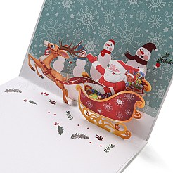 Rectangle 3D Deer Car Pop Up Paper Greeting Card&nbsp;AJEW-P124-D02