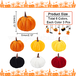 18Pcs 6 Colors Mini Velvet Imitation Pumpkin Display Decoration&nbsp;AJEW-NB0005-41