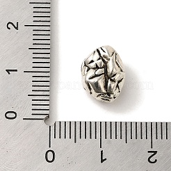 チベット風合金ビーズ  カドミウムフリー＆鉛フリー  カーネル  アンティークシルバー  9x11.5x7.5mm  穴：1.4mm&nbsp;TIBEP-L021-24AS