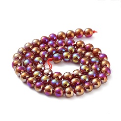 Electroplated Natural Red Agate Beads Strands&nbsp;G-Z038-B04-01AB