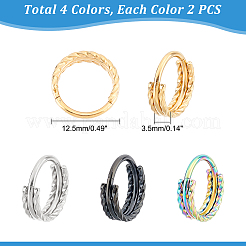 8Pcs 4 Colors Twisted Ring Hoop Earrings for Girl Women&nbsp;STAS-DC0008-52