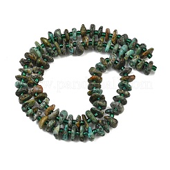 天然アフリカンターコイズ（ジャスパー）ビーズ連売り  ナゲット  7.5~13x6~13x2~5mm  穴：0.9mm  約68~86個/連  15.35~15.75''（39~40センチメートル）&nbsp;GG-CBA3A44-B11-01