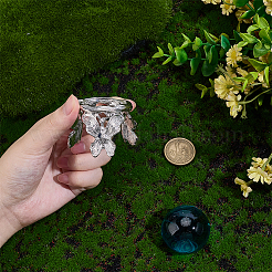 亜鉛合金クリスタル球スタンド  ディスプレイホルダー  蝶  プラチナ  37mm  内径：38mm&nbsp;ODIS-WH0816-004P