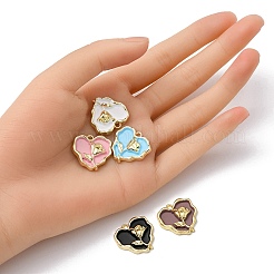 5Pcs Rack Plating Alloy Enamel Pendants&nbsp;ENAM-YW0001-48