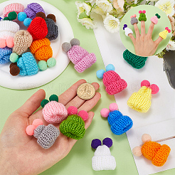 ミニペット毛糸帽子50個  DIYジュエリーイヤリングヘアアクセサリー人形クラフト用品  ミックスカラー  43x35mm&nbsp;DOLL-CP0001-03