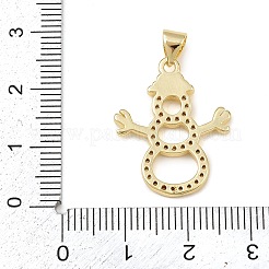 Christmas Brass Micro Pave Cubic Zirconia Pendants&nbsp;KK-B164-02G-01
