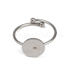 304 Stainless Steel Cuff Ring Components&nbsp;STAS-D372-02P-03