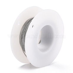 変色しにくい304ステンレススチールカーブチェーン  スプールで  ハンダ付け  ステンレス鋼色  1.5x1x0.2mm  10.93ヤード（10m）/ロール&nbsp;CHS-D033-02P-01